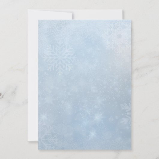 Winter Wonderland Baby Dusche Einladung (Rückseite)