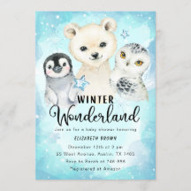 Winter Wonderland Baby Dusche Einladung Boy