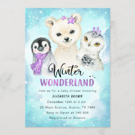 Winter Wonderland Baby Dusche Einladung Mädchen