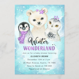 Winter Wonderland Baby Dusche Einladung Mädchen