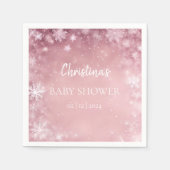Winter Wonderland Baby Dusche Rosa Serviette (Vorderseite)