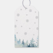 Winter Wonderland Baby Dusche Vielen Dank für Ihre Geschenkanhänger (Rückseite)