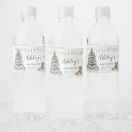 Winter Wonderland Baby Dusche Wasserflaschenetikett