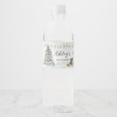 Winter Wonderland Baby Dusche Wasserflaschenetikett (Vorderseite)
