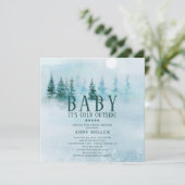 Winter Wonderland Baby Es ist kalt draußen Einladung (Stehend Vorderseite)