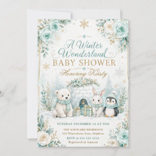 Winter Wonderland Baby Shower Einladung