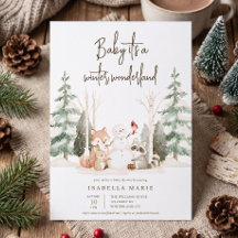 Winter Wonderland Baby Shower-Einladung