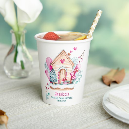 Winter Wonderland Baby Shower Pappbecher (In Situ)