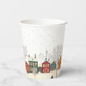 Winter Wonderland Baby Shower Snowy Village Pappbecher (Rückseite)