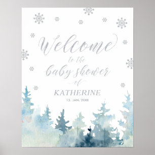 Winter Wonderland Baby Shower Willkommensschild Poster