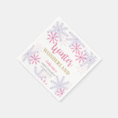Winter Wonderland Baby Showflakes Pink Serviette (Ecke)