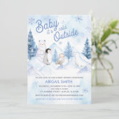 Winter Wonderland Babydusche Einladung (Stehend Vorderseite)