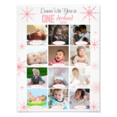 Winter Wonderland Baby's 1. Jahr Foto Collage (Vorne)