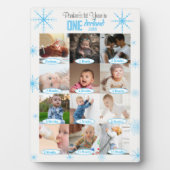 Winter Wonderland Baby's 1. Jahr Foto Collage Fotoplatte (Vorderseite)