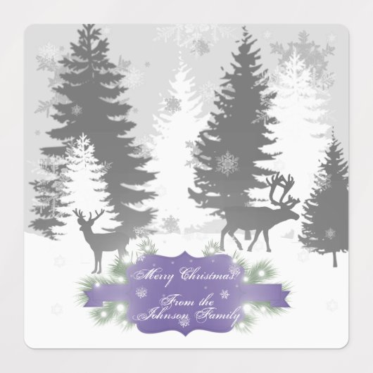 Winter Wonderland Backlabel - Lila Etiketten (Design 1)