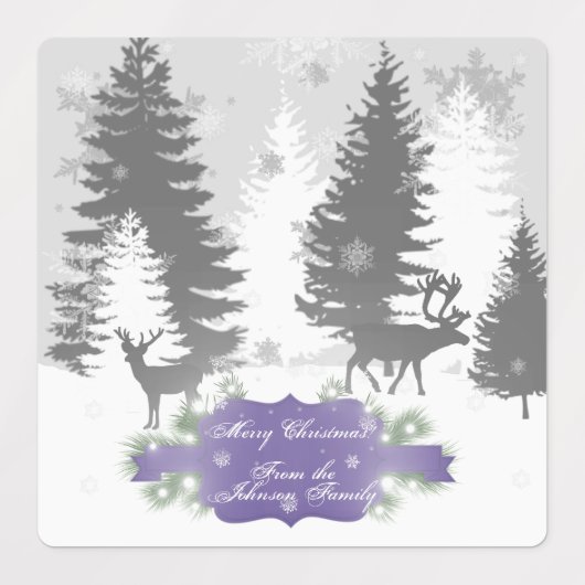 Winter Wonderland Backlabel - Lila Etiketten (Design 2)
