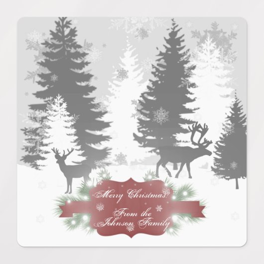 Winter Wonderland Backlabel - Rot Etiketten (Design 1)