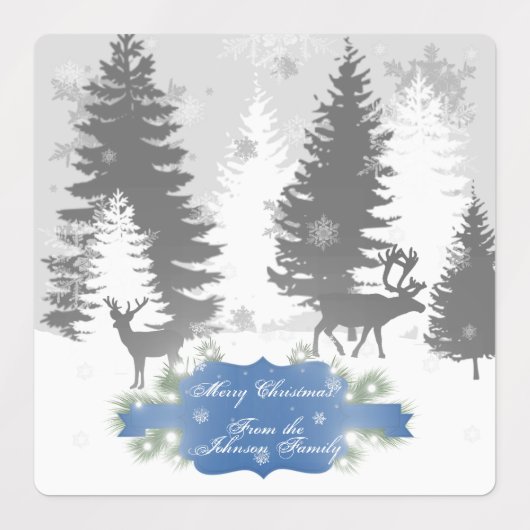 Winter Wonderland Baking Label - Blau Etiketten (Design 1)