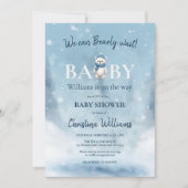 Winter Wonderland Bärenjunge Babydusche Einladung (Vorderseite)