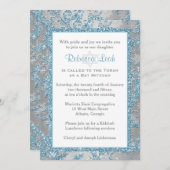 Winter Wonderland Bat Mitzvah Einladung 2 (Vorne/Hinten)