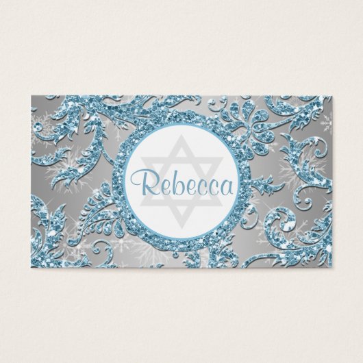 Winter Wonderland Bat Mitzvah Favor Tag (Vorderseite)