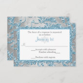 Winter Wonderland Bat Mitzvah UAWG 2 RSVP Karte (Vorne/Hinten)