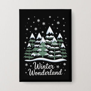 Winter Wonderland Bäume Weihnachten Familie Crew  Button