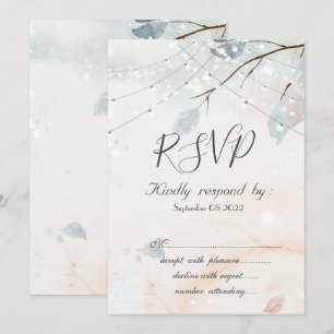 Winter Wonderland, Baumzweig RSVP Einladung
