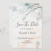 Winter Wonderland, Baumzweig Save the Date (Vorne/Hinten)