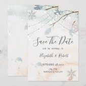 Winter Wonderland, Baumzweig Terminankündigung Save The Date (Vorne/Hinten)