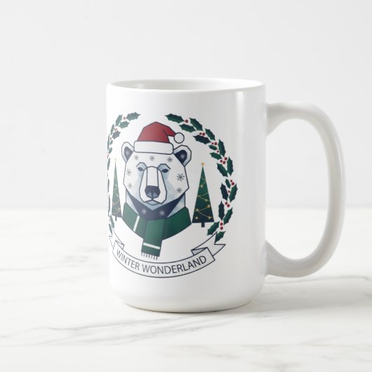Winter Wonderland Bear – Cute Santa Hat Christmas  Kaffeetasse (Rechts)