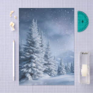 Winter Wonderland bereifte Bäume schneebedeckter W Seidenpapier
