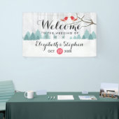 Winter Wonderland Birds & Rentier Wedding Banner (Messeveranstaltung)