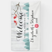 Winter Wonderland Birds & Rentier Wedding Banner (Vertikal)