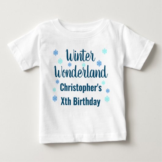 Winter Wonderland Birthday Baby T - Shirt (Vorderseite)