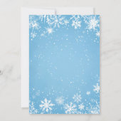 Winter Wonderland Birthday Blue Snowflake Einladung (Rückseite)