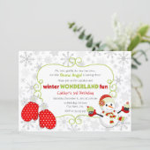 Winter Wonderland Birthday Einladung (Stehend Vorderseite)