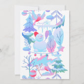 Winter Wonderland Birthday Invitation, Snowman Einladung (Rückseite)