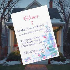 Winter Wonderland Birthday Invitation, Snowman Einladung