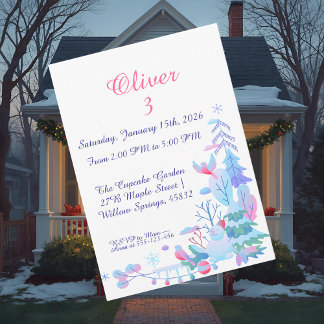 Winter Wonderland Birthday Invitation, Snowman  Einladung