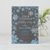 Winter Wonderland Birthday Party Einladung (Stehend Vorderseite)