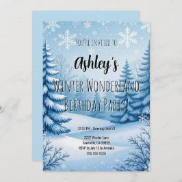 Winter Wonderland Birthday Party Einladung