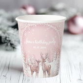 Winter Wonderland Birthday | Rosa und Hirsch Pappbecher