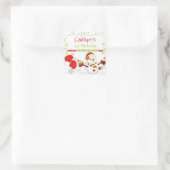 Winter Wonderland Birthday Snowman Mittens Quadratischer Aufkleber (Tasche)