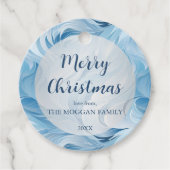 Winter Wonderland Blau frostiges Muster Geschenkanhänger (Vorderseite)