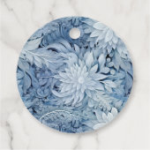 Winter Wonderland Blau frostiges Muster Geschenkanhänger (Rückseite)