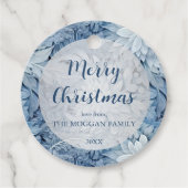 Winter Wonderland Blau frostiges Muster Geschenkanhänger (Vorderseite)