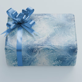 Winter Wonderland Blau frostiges Muster Geschenkpapier