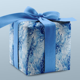 Winter Wonderland Blau frostiges Muster Geschenkpapier