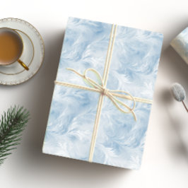 Winter Wonderland Blau frostiges Muster Geschenkpapier